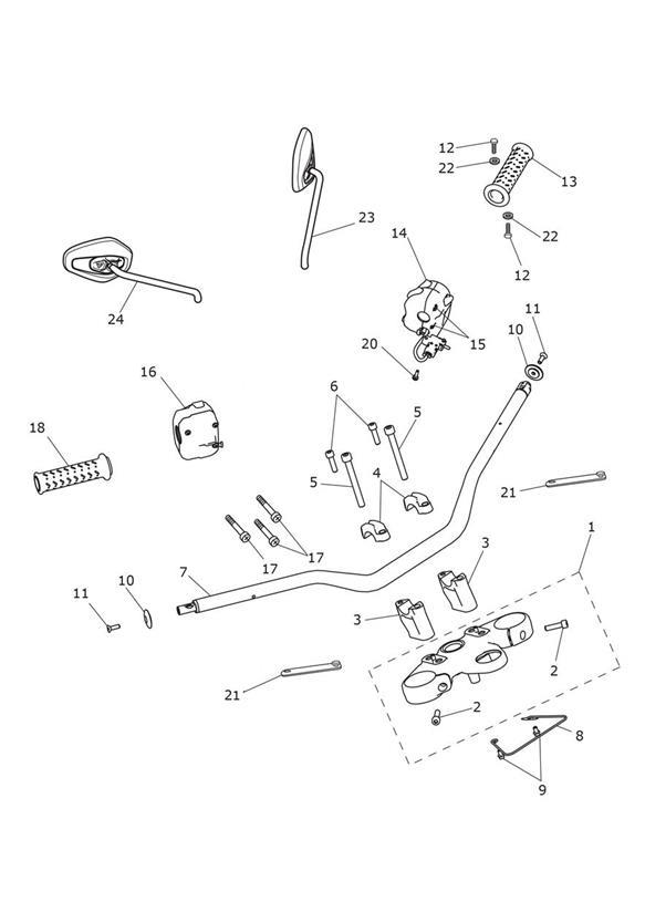 Diagram Handlebars & Switches for your 2015 Triumph Tiger  EXPLORER XR 