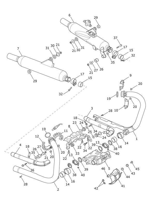 Diagram Exhaust System for your 2017 Triumph Bonneville  T120 