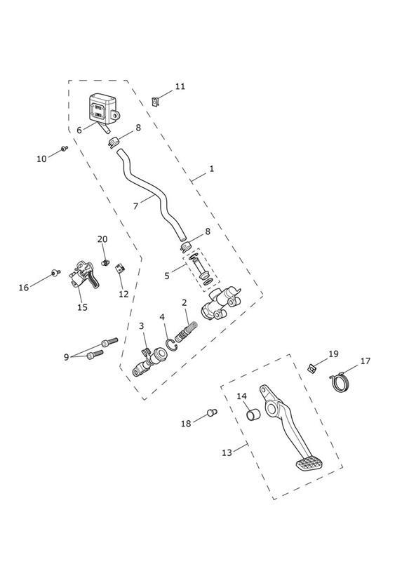 Triumph Bonneville Brake Pedal, Polished. Brakes, Cylinder - T2023234 ...