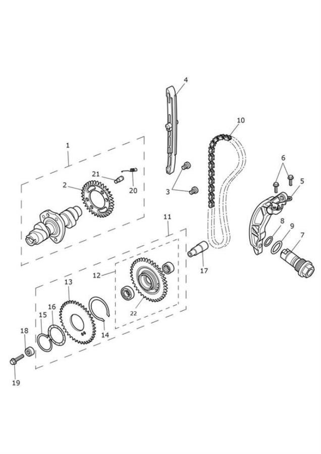 Diagram Camshaft & Camshaft Drive for your 2020 Triumph Street Cup   