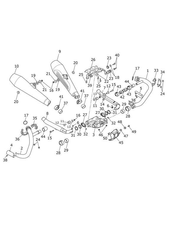 Diagram Exhaust System for your 2017 Triumph Thruxton  1200 