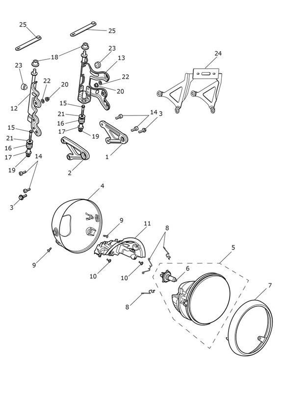 Triumph Thruxton Headlamp Unit, LED, Position. Electrical - T2701923 ...