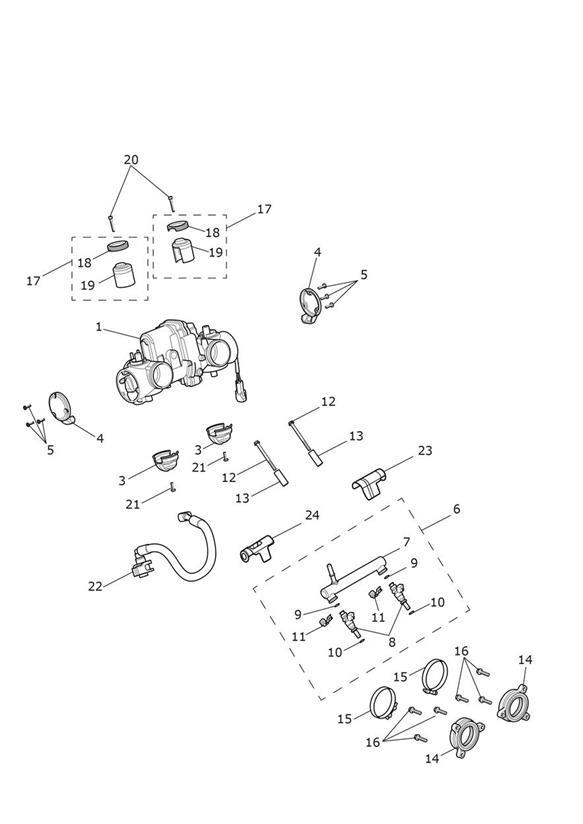 Diagram Throttle Bodies for your 2022 Triumph Bonneville Bobber   