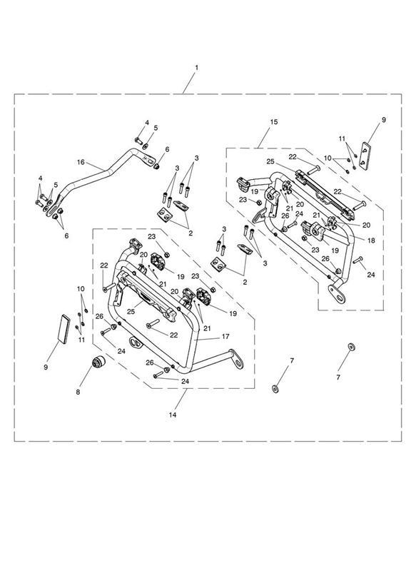 Diagram Mounting Kit, Pannier for your Triumph Tiger  