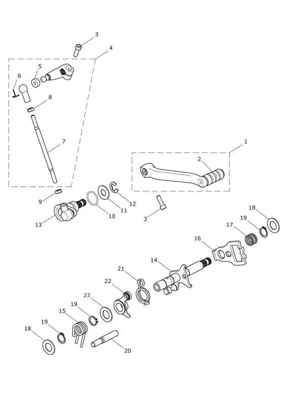 Diagram Gear Change Mechanism for your Triumph Tiger  