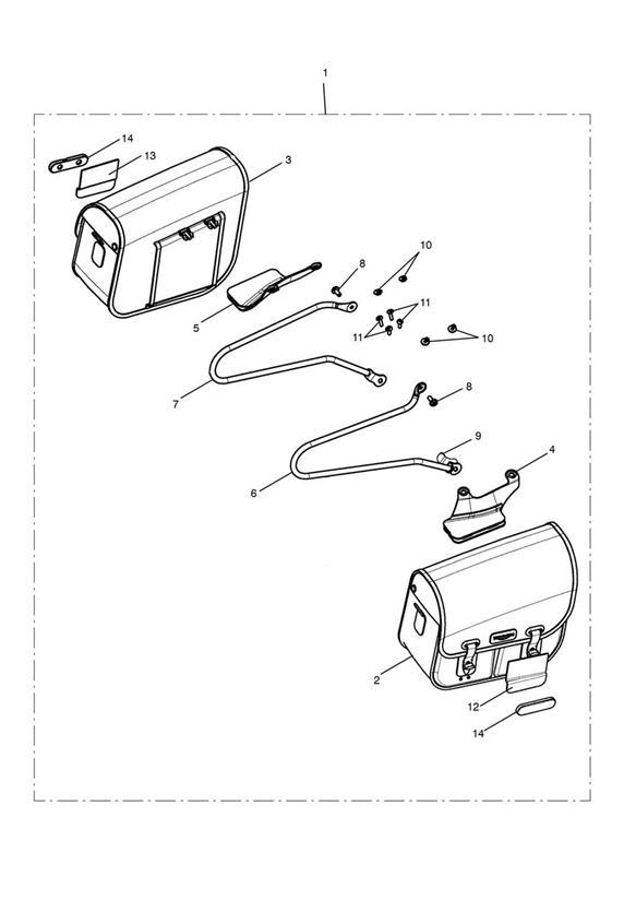 Diagram Panniers, Waxed, Cotton, Olive for your Triumph