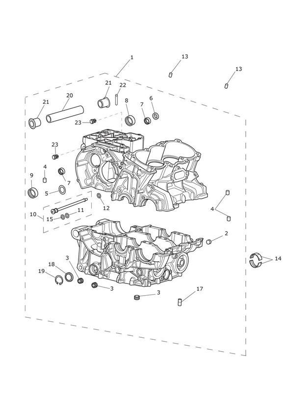 Triumph Tiger Crankcase Assembly, Spares. Engine, Fittings - T1160326 ...