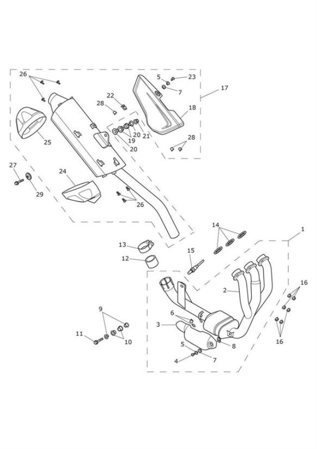 Diagram Exhaust System for your 2010 Triumph Tiger XCA  