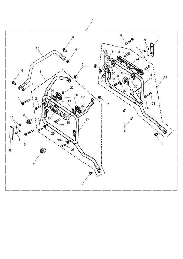 Diagram Mounting Kit, Panniers for your Triumph Tiger  