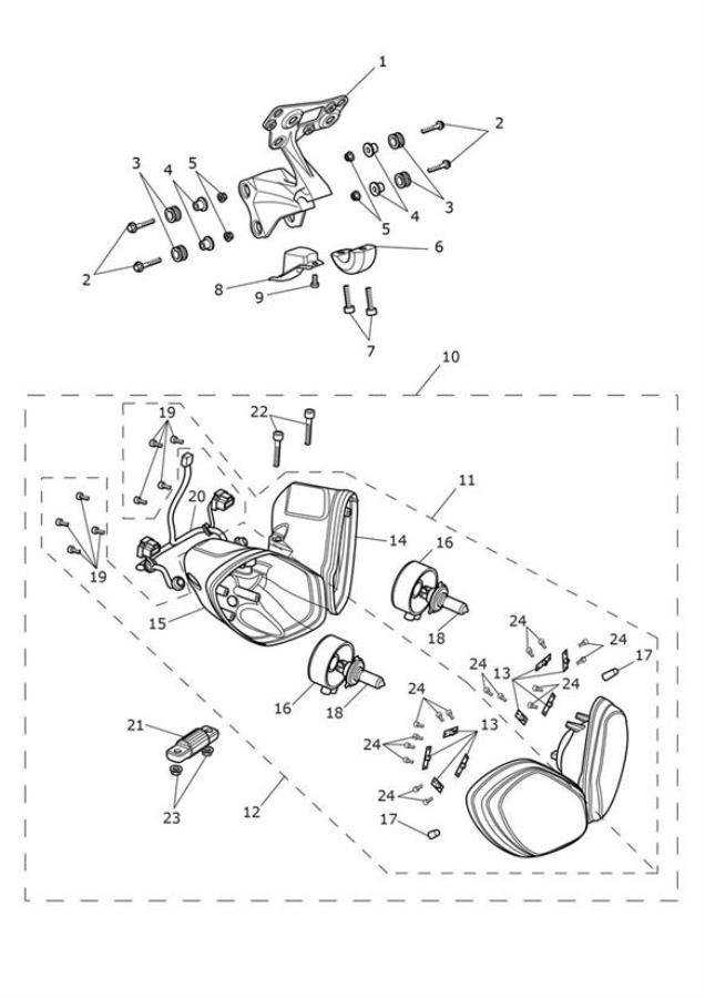 Diagram Headlight Assembly 482182 > for your 2017 Triumph Speed Triple 210445 > 461331  