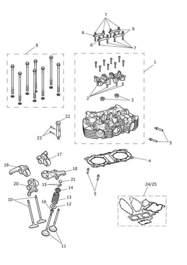 Diagram Cylinder Head & Valves for your Triumph