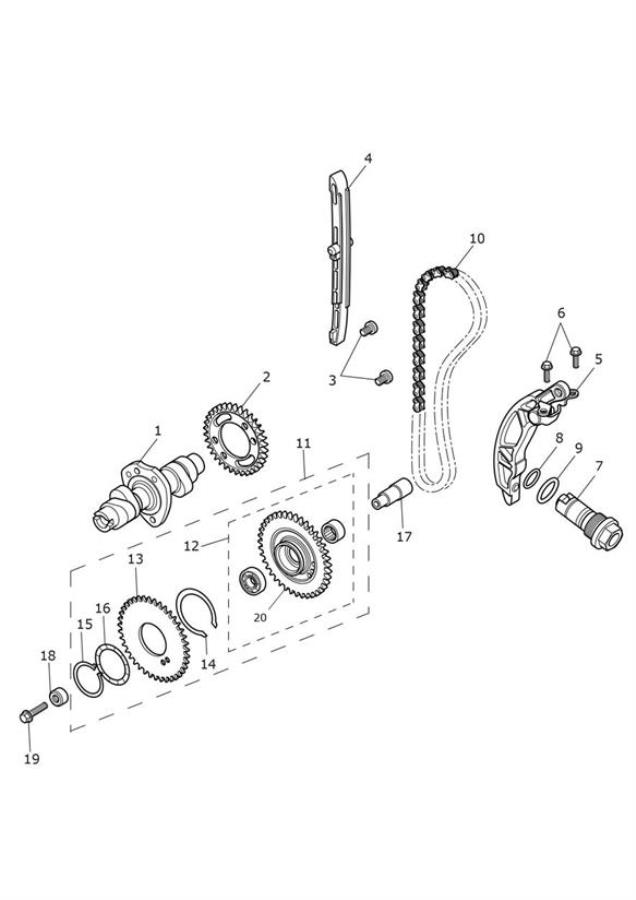 Diagram Camshaft & Camshaft Drive for your 2020 Triumph Street Cup   