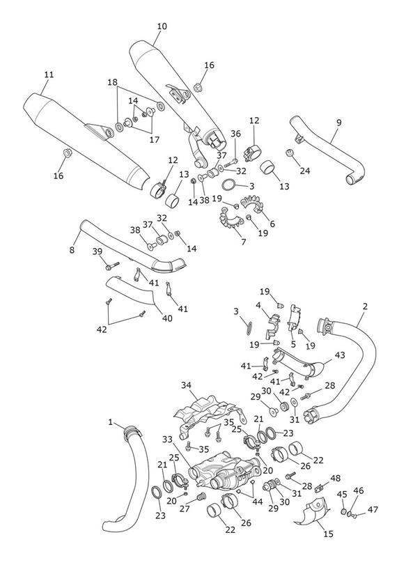 Diagram Exhaust System for your 2020 Triumph Bonneville  EFI > 380776 