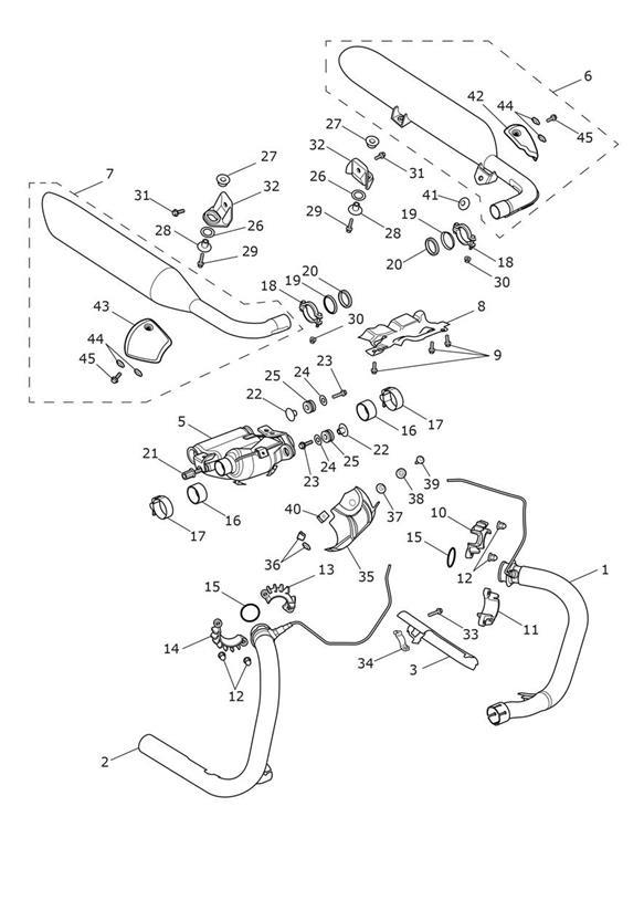 Diagram Exhaust System for your 2020 Triumph Bonneville  T120 BLACK > AD0138 