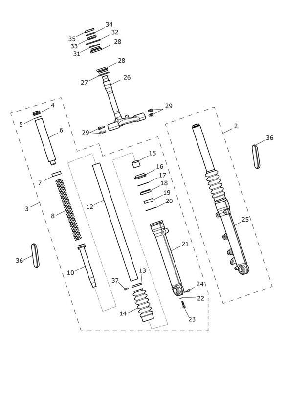Diagram Front Forks & Lower Yoke for your 2019 Triumph Bonneville Bobber   