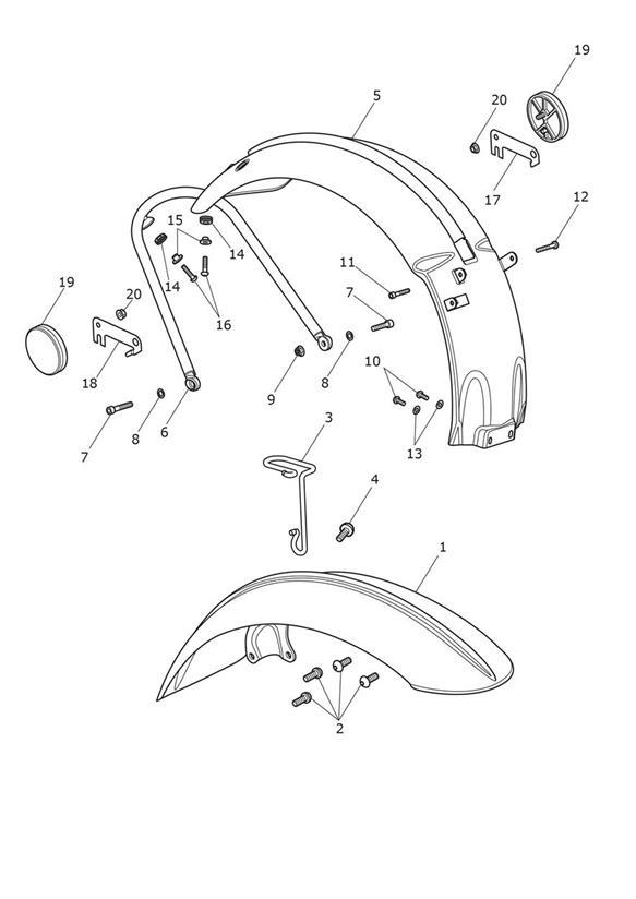 Diagram Mudguards for your Triumph Bonneville Bobber  