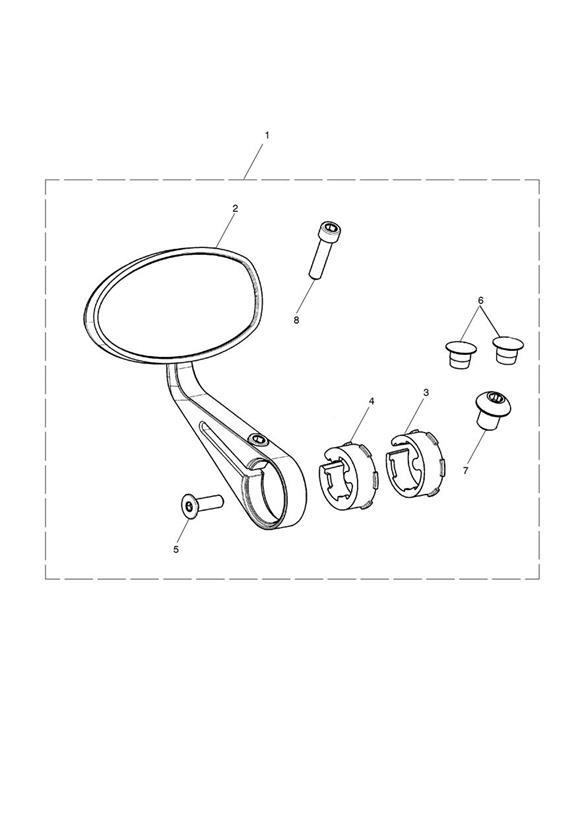 Diagram Mirror, Bar End, Black for your Triumph Bonneville Bobber  