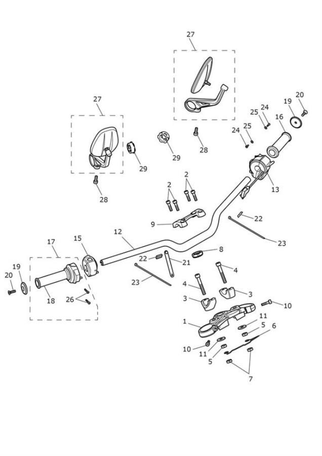 Diagram Handlebars & Switches for your Triumph Street Triple  