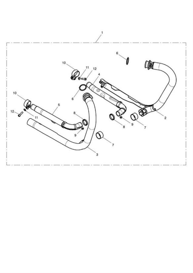 Diagram Exhaust Header Pair, Black for your 2019 Triumph Bonneville  T100 BLACK 