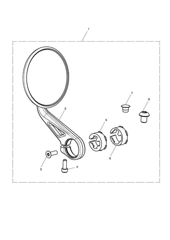 Diagram Bar End Mirror, Clear for your 2018 Triumph Thruxton  1200 R 