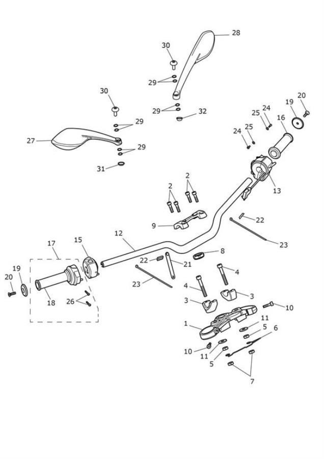 Diagram Handlebars & Switches for your Triumph Street Triple  