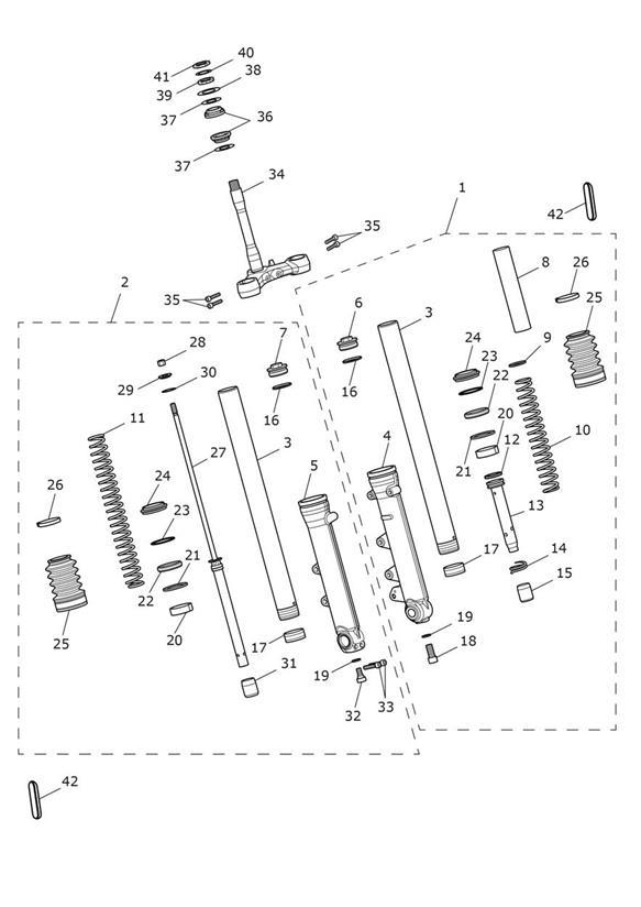 Diagram Front Forks & Lower Yoke for your Triumph