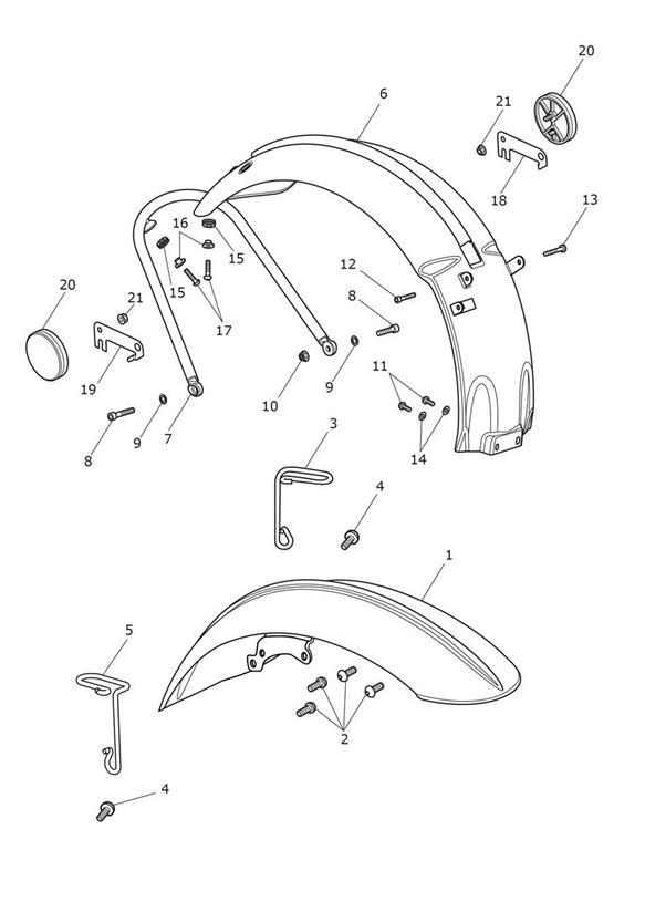 Diagram Mudguards for your Triumph Bonneville Bobber  