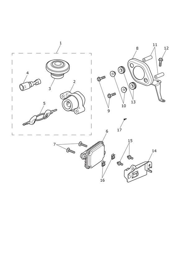 Diagram Ignition Switch & Lockset for your 2019 Triumph Bonneville Bobber   