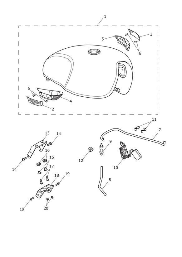 Diagram Fuel Tank for your Triumph Bonneville Speedmaster  