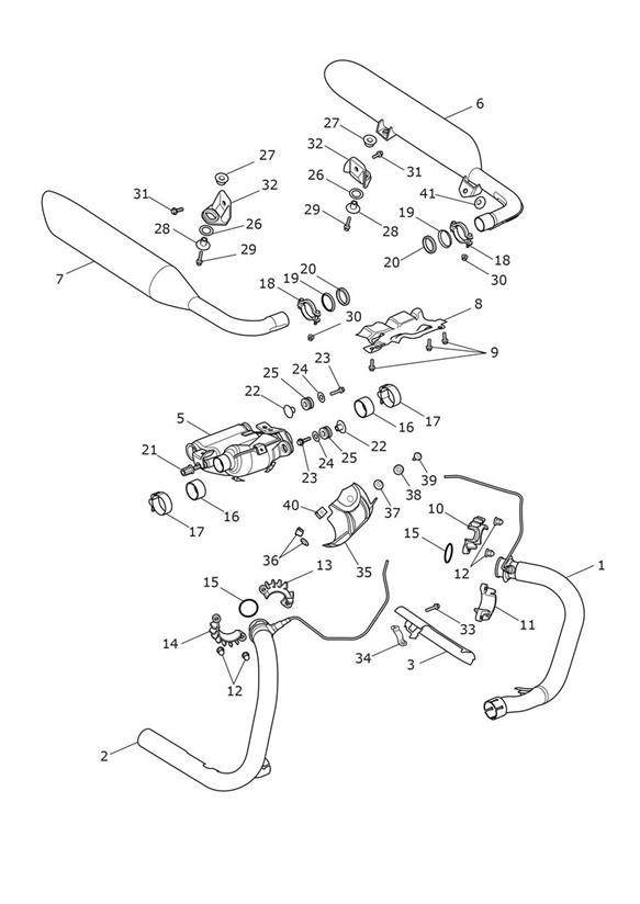 Diagram Exhaust System for your 2020 Triumph Bonneville  T100 EFI 