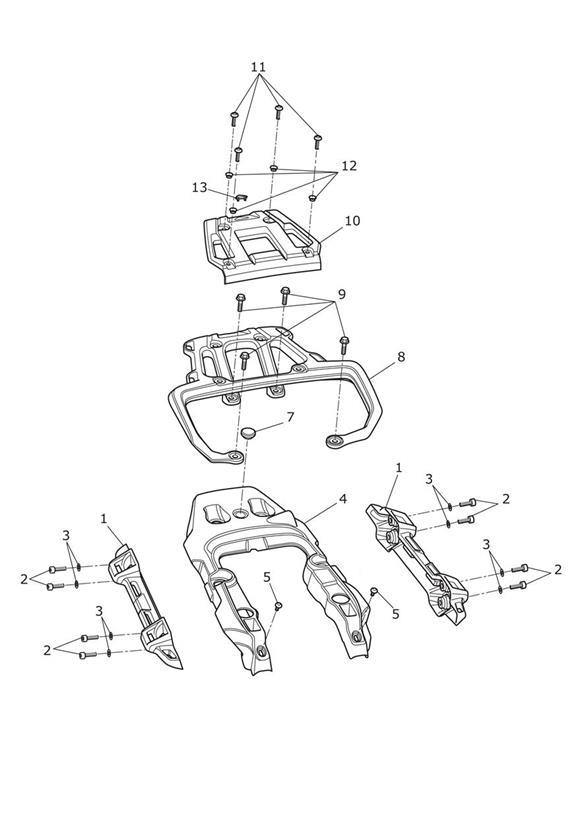 Diagram Rear Rack for your 2015 Triumph Thunderbird   