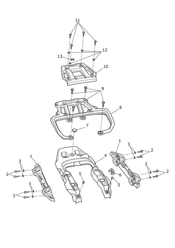 Diagram Rear Rack for your 2015 Triumph Thunderbird   
