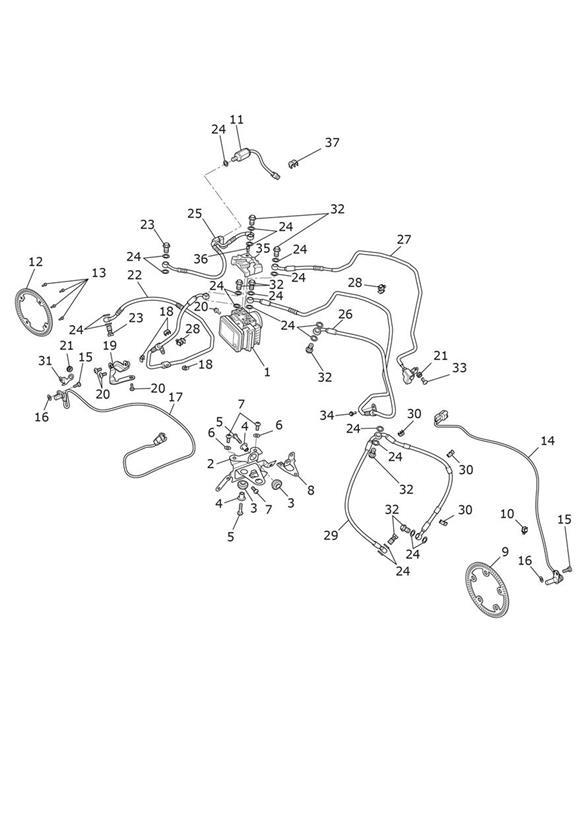 Diagram ABS System for your 2020 Triumph Speed Triple   