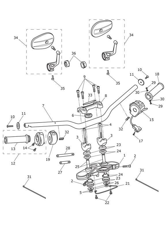 Diagram High Handlebars & Switches for your 2019 Triumph Scrambler 1200   