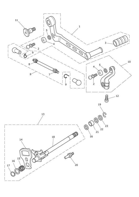 Diagram Gear Change Mechanism - All Except US & CA - & US, CA > 898121 for your Triumph Bonneville Speedmaster  