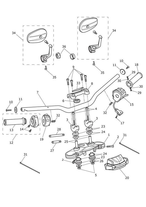 Diagram High Handlebars & Switches for your 2019 Triumph Scrambler 1200   