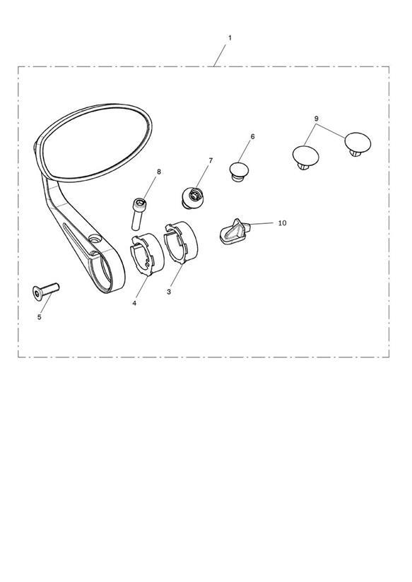 Diagram Mirror, Bar End, Clear for your 2022 Triumph Bonneville Bobber   