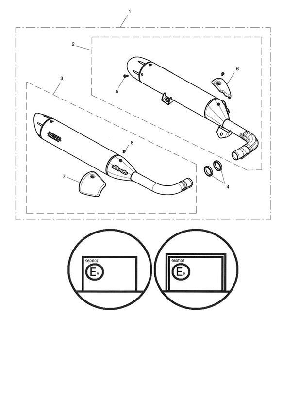 Diagram Silencer Pair, Homol, Brushed for your 2017 Triumph Bonneville Bobber   