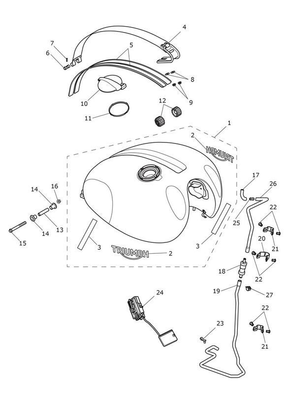 Diagram Fuel Tank for your Triumph Scrambler 1200  