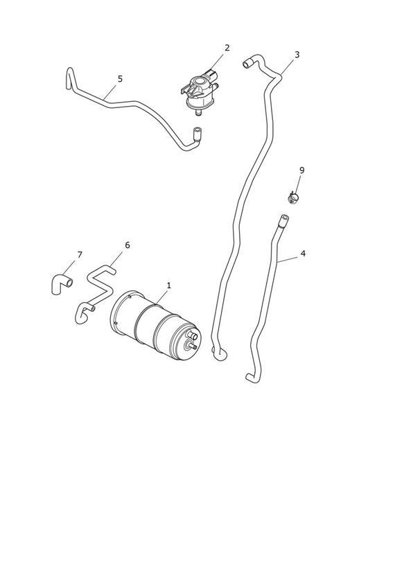 Diagram Evap System - All Mkts Except AU, ID, NZ & ZA > 937358 & All Mkts Except AU, ID & NZ - 937359 > for your 2021 Triumph Scrambler 1200   