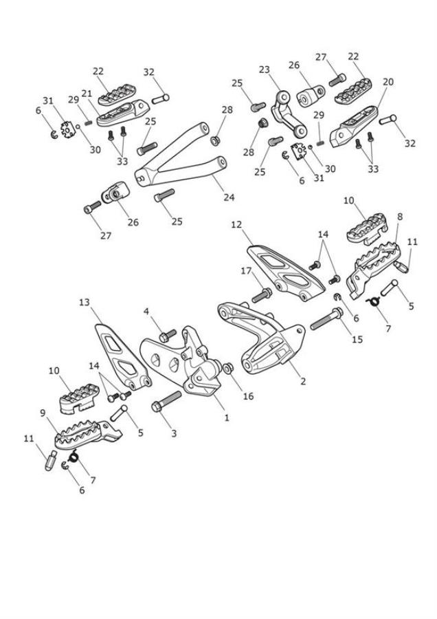 Diagram Foot Controls for your 2021 Triumph Scrambler 1200   