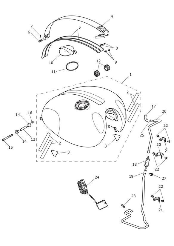 Diagram Fuel Tank for your Triumph Scrambler 1200  