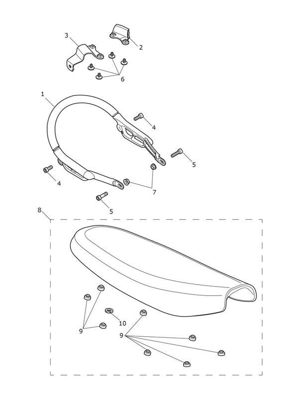 Diagram Rear Bodywork & Seat for your Triumph