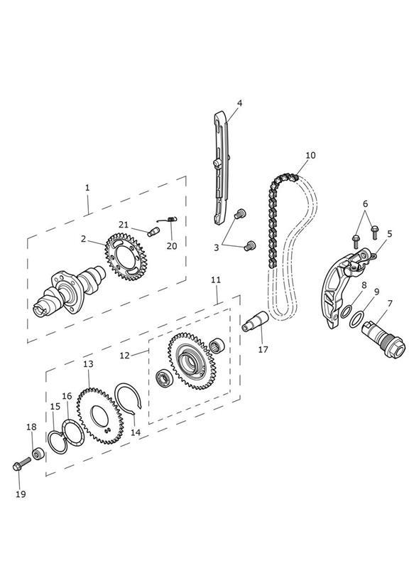 Diagram Camshaft & Camshaft Drive for your 2020 Triumph Street Cup   