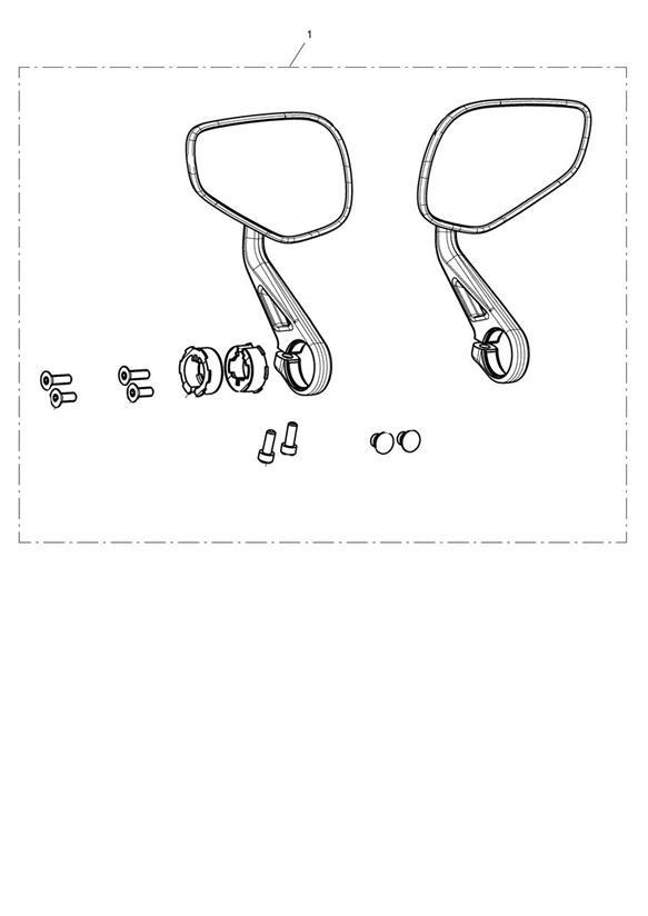 Full size assembly image of Sports Mirror, Bar End Kit (1/1)