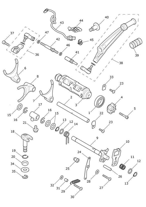 Diagram Gear Selectors & Pedal for your Triumph Rocket 3  