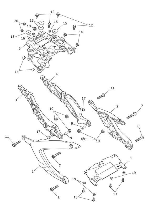 Diagram Rear Subrame for your 2019 Triumph Rocket 3   