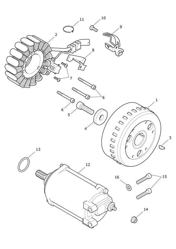 Diagram Alternator & Starter Motor for your 2019 Triumph Rocket 3   