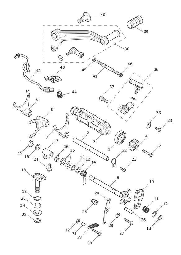 Diagram Gear Selectors & Pedal for your Triumph Rocket 3  