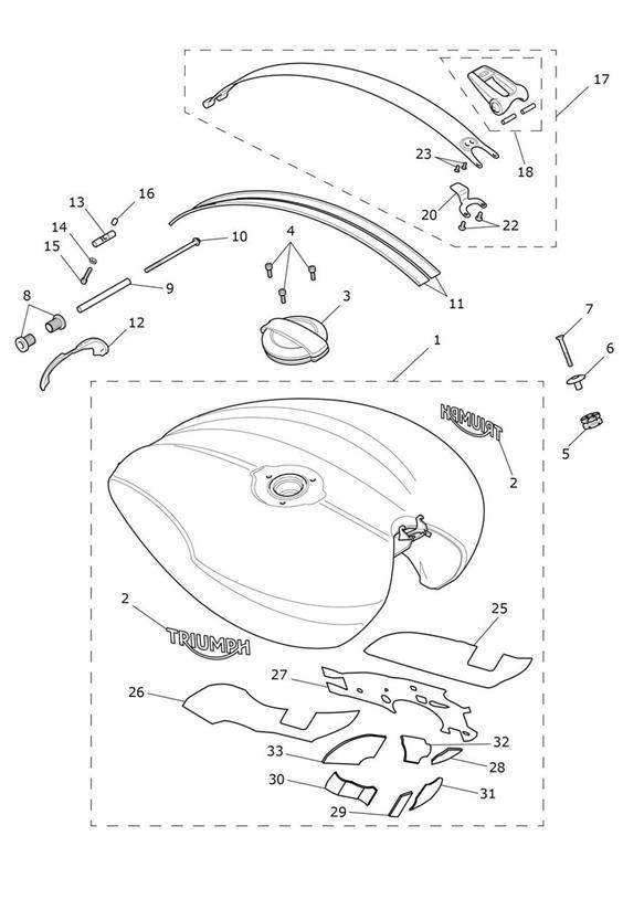 Diagram Fuel Tank for your Triumph Rocket 3  